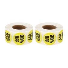 1000 Pcs 30 Off Stickers for Retail for Shops, Yellow