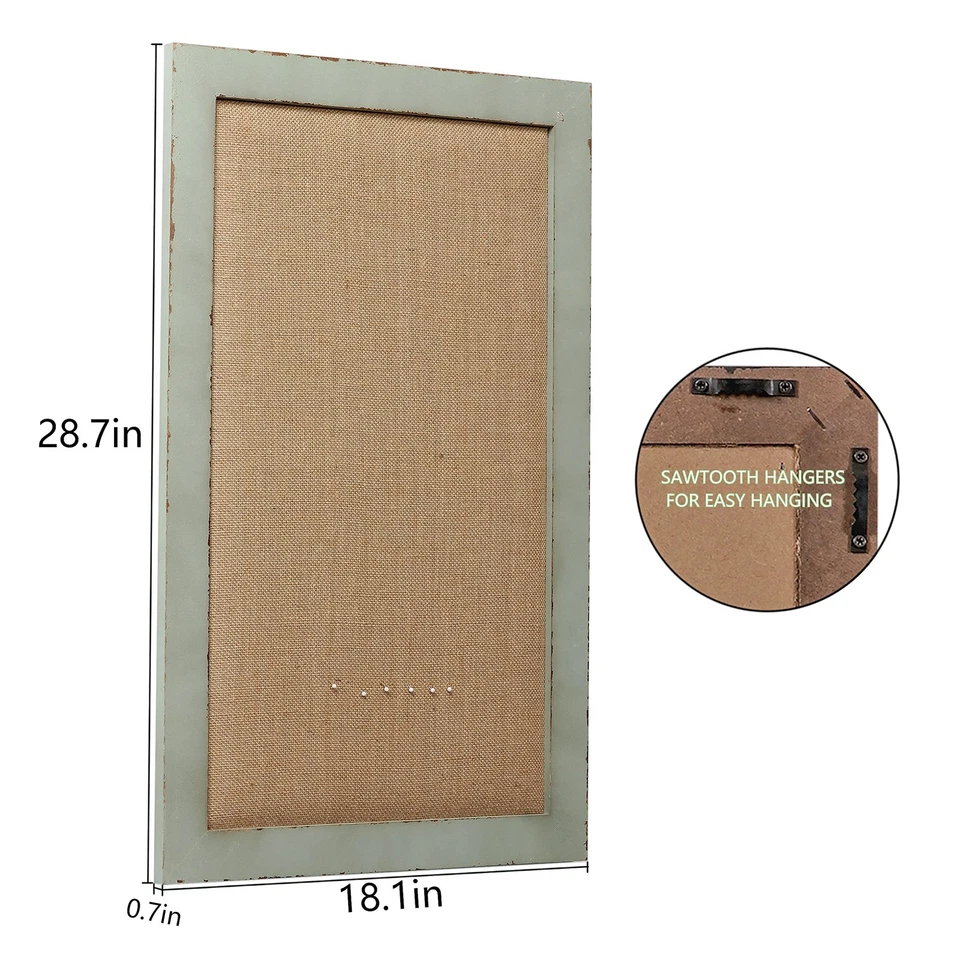 Linen Bulletin Board 18 X 29 Inches Wood Frame, Fabric Pin Board Corkboards f... - Image 4 of 4