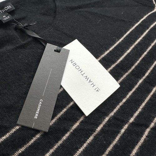 Kaschmirpullover Damen Weißdorn schwarz mit beige gestreift Größe 3X von 41 - Bild 8 von 8