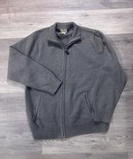 L.L. Bean Sweater Men  s Size Medium Full Zip Cardigan Pullover Pockets Mock Neck