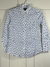 Banana Republic Soft Wash Mens Medium Button up Shirt Long Sleeve White Classic