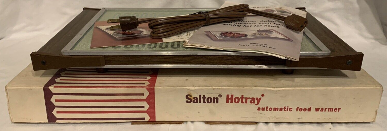 Vintage Salton Hot Tray Automatic Food Warming Tray H910 w Cord Booklet