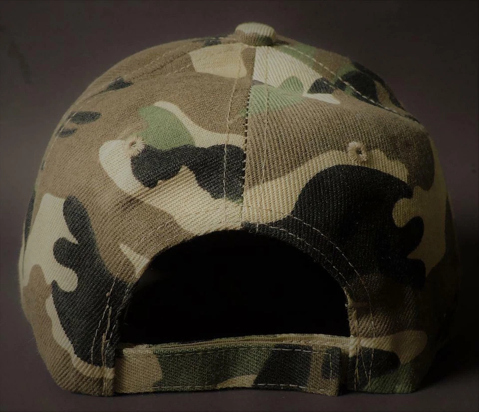 CAMUFLAJE Gorra de Pelota Ajustable en Blanco Sombrero Verde Marrón Negro Bronceado Bosque Camuflaje Foto 3 de 4