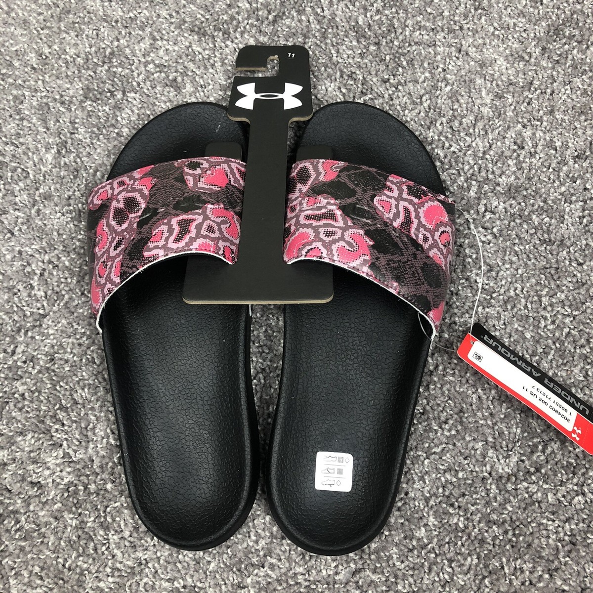 Under Armour Core Remix Print Mens Sandals Black Ash Plum Size 11 3024802-002 Buy Under Armour Unisex-Adult Core Remix Print Sandal, Black  main image 4