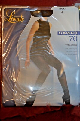 2 Pair Levante Pantyhose 70 Den Sheer Toe Size 4 XLarge Black Mocha (JJ2)