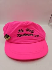 South Dakota SnapBack Hat Neon Pink Mount Rushmore Made In USA 🇺🇸 Vintage