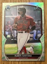 2023 Bowman Chrome 1st Ruben Santana Lunar Glow Refractor BCP-42 Diamondbacks