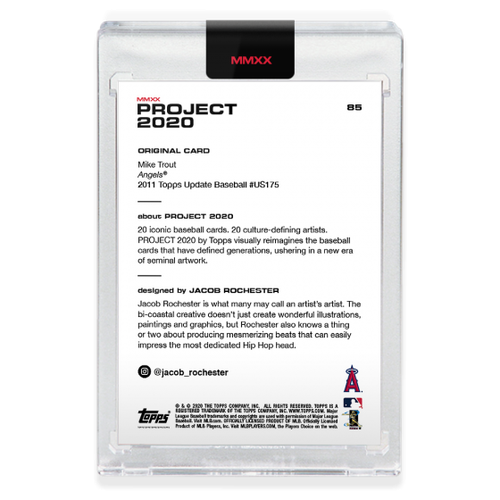 Tarjeta 85 Topps PROJECT 2020: 2011 Mike Trout de Jacob Rochester con caja en mano - Imagen 2 de 3