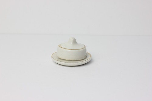 Antique German Dollhouse Porcelain Covered Butter Dish 1:12 Miniature 1890 - Picture 3 of 6