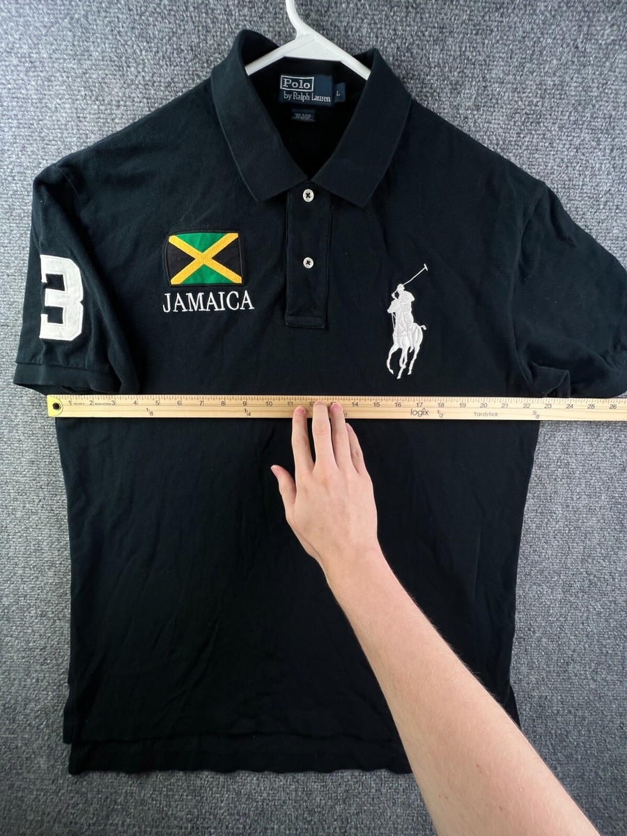 Polo Ralph Lauren Men's Jamaica Polo Big Pony Black Large #3 Flag