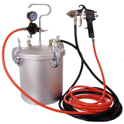 8ltr Pressure Tank with Air Regulator Paint Pot Spray Gun 2,0mm 2x