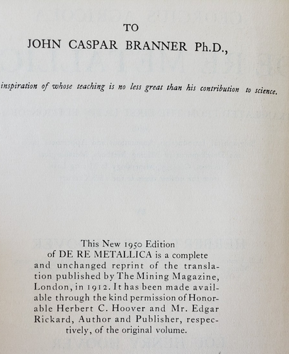 De Re Metallica ~ Herbert Clark Hoover, Special Institute of Mining Edition 1950 - Picture 7 of 13