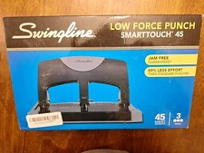 NEW SmartTouch 45-Sheet Low Force 3-Hole Punch Swingline #74136
