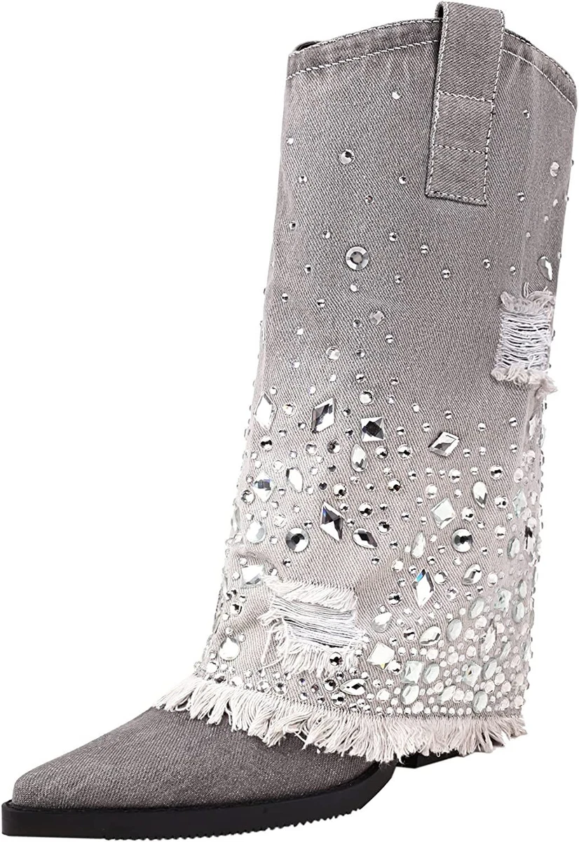 Pointed toe wide calf boots sale