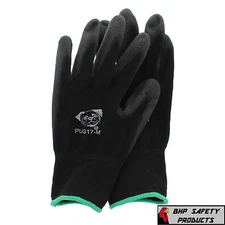 POLYURETHANE COATED NYLON WORK GLOVES MEDIUM GLOBAL GLOVE PUG17-M (6 DOZEN)
