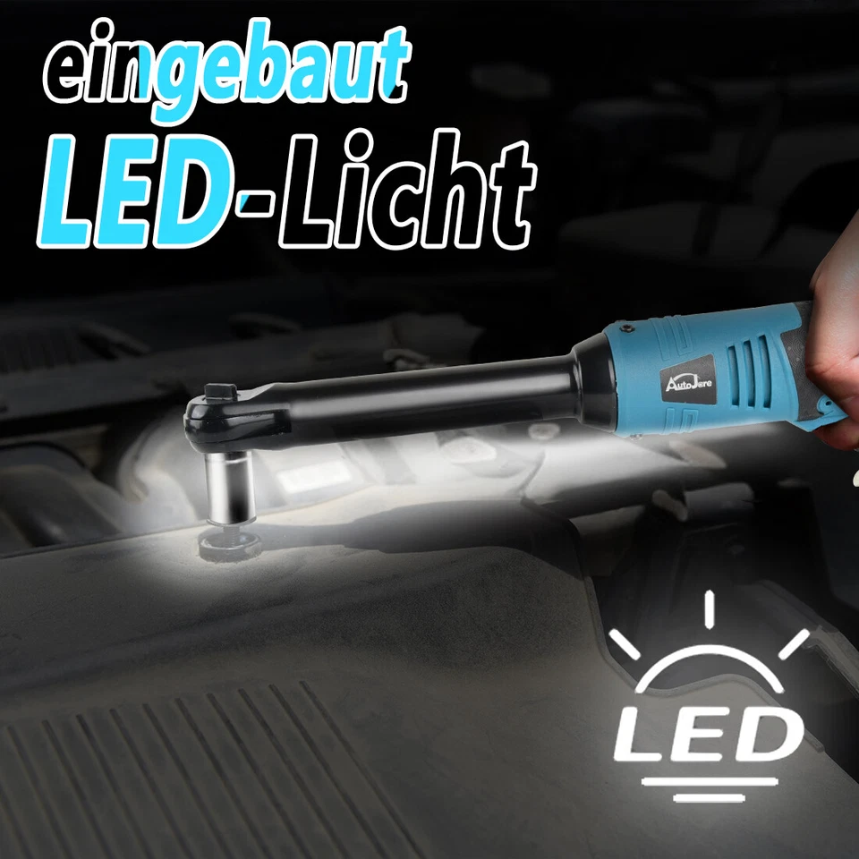 Batería Trinquete 90Nm Llave de Trinquete 3/8'' Llave de Carraca Eléctrica con Baterías - Imagen 4 de 4