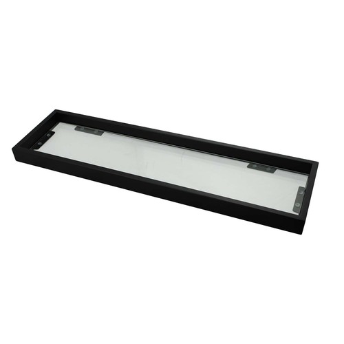 Single Glass Shelf Towel Rack Rail Storage Wall Mount Black SS304 Square Holder - Picture 4 of 9