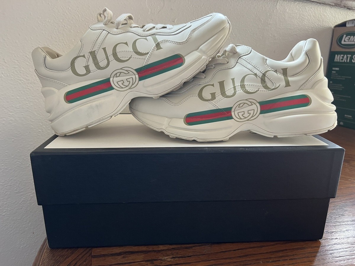 Size 9 - AUTHENTIC Gucci Rhyton Logo Shoes | eBay