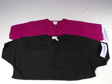 TWO NEW Scrub Tops Womens XS White Swan Fundamentals Sugar Berry  Black L24