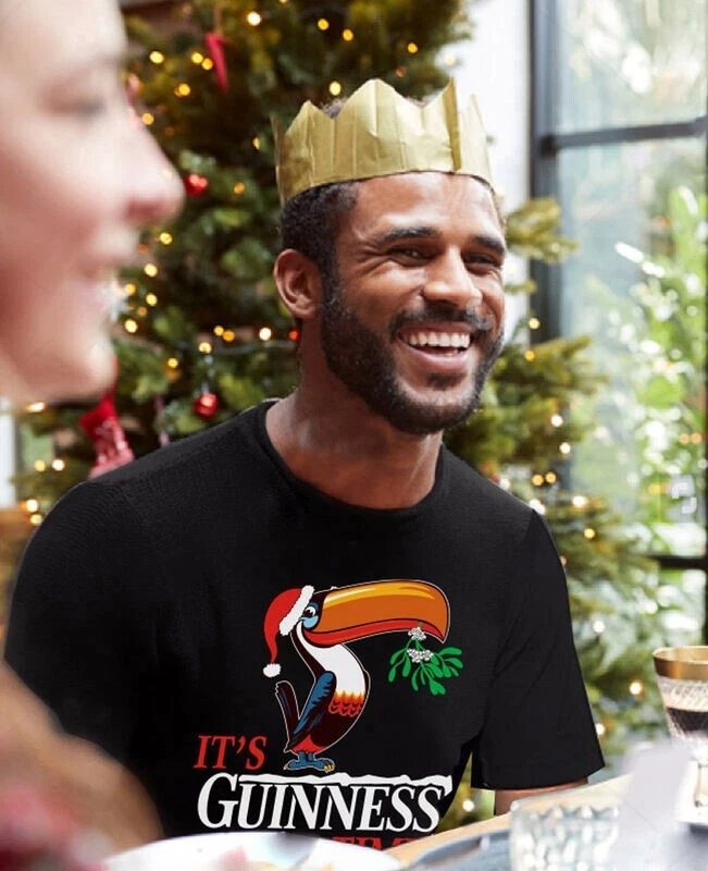 Guinness Christmas T Shirt It s Guinness Time Toucan 100 Cotton Black