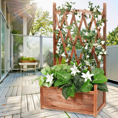 kleine holzbank mit blumenkasten Hochbeet Gartenbank mit 2 Pflanzkasten Holz Sitzbank mit Blumenkasten —  floki24