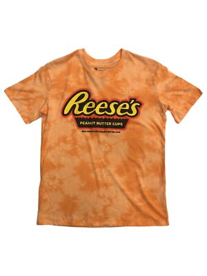 Womens (Jrs) Orange Tie Dye Reese's Peanut Butter Cup T-Shirt Tee Shirt 