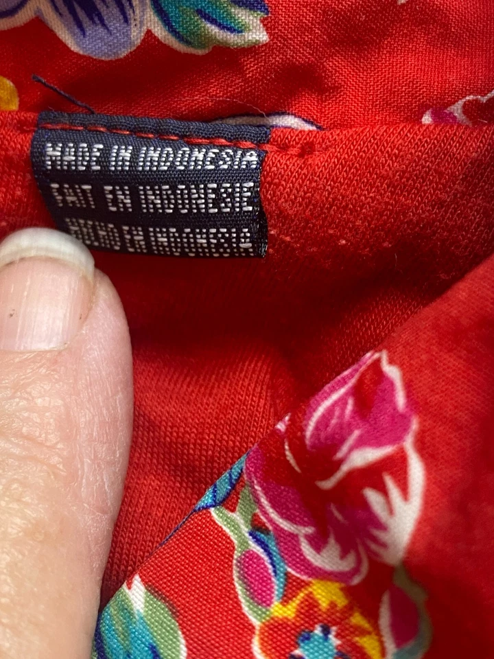 Chaqueta De Colección LIZSPORT Liz Claiborne Mujer Grande Roja Azul AOP Paisley Flor Con Capucha Foto 4 de 4