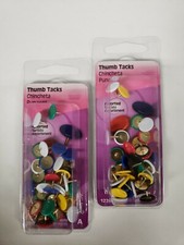 Hillman Thumb Tacks Package of 40 Assorted Capped Head 122677 Lot of 2