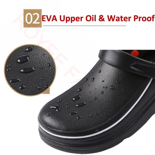 Waterproof Non-slip Chef Shoes For Men Garden Shoes Rubber Sandals Restaurant - Picture 16 of 29