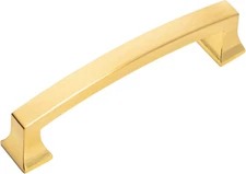 10 Pack 755-4BB Brushed Brass Contemporary Cabinet Hardware Handle Pull - 4" Inc