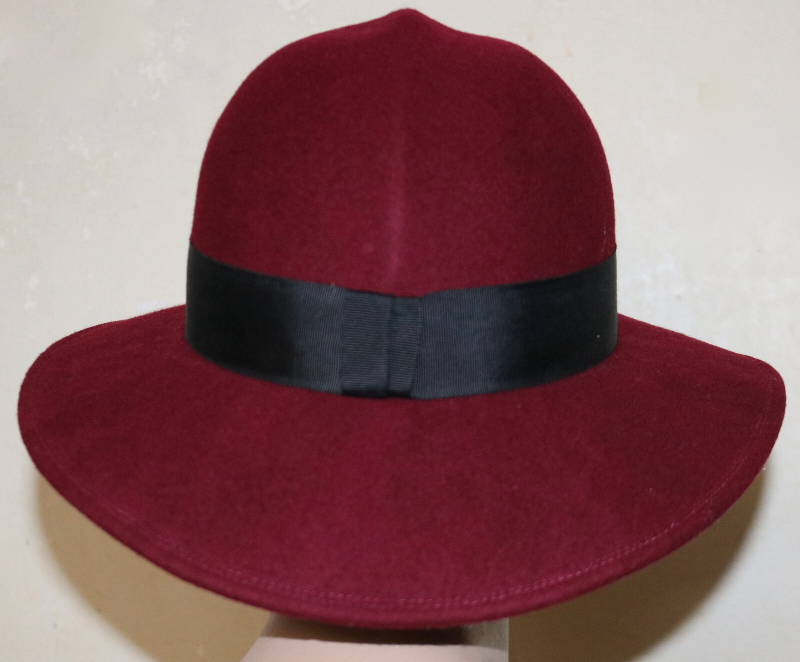 YVES SAINT LAURENT YSL abito vintage lana bordeaux tipo fedora cappello