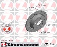 Zimmermann 2X Bremsscheibe Hinten Ø259 Voll FüR Mini Mini F56 Cooper One F55