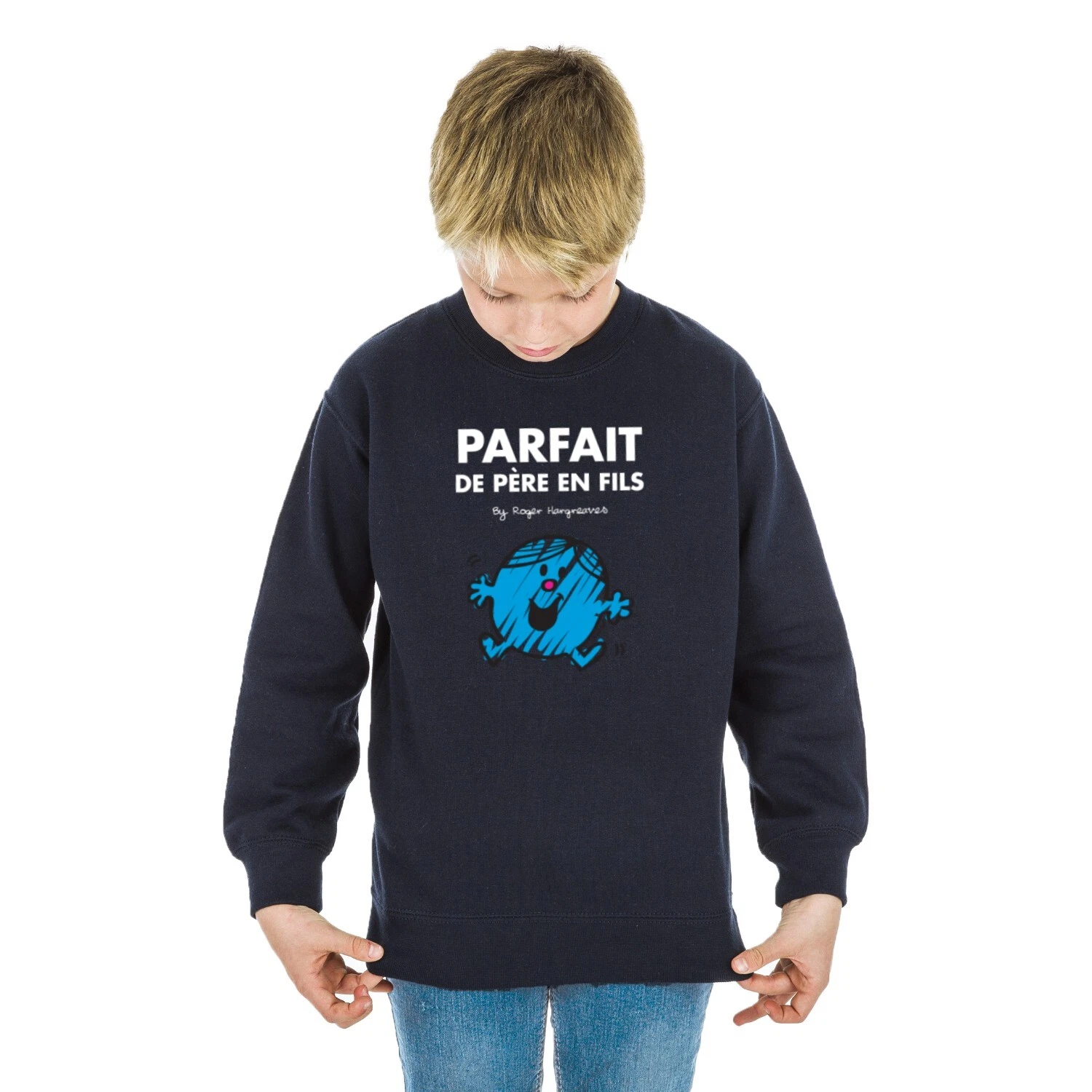 Boys' Sweatshirt. Navy Blue Color. PERFECT FATHER AND SON