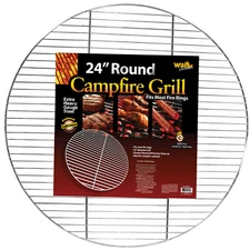 24" Round Campfire Grill Grid fit most Fire Ring chrome plate heavy steel grate
