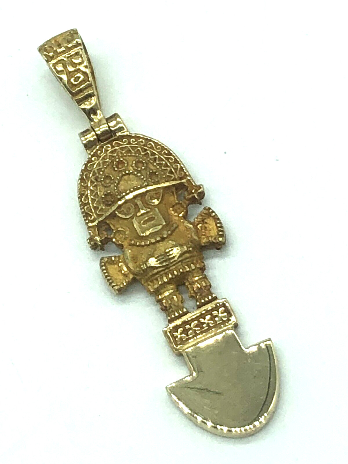 Peruvian Tumi 18k Solid Gold Green Malachite Inla… - image 9