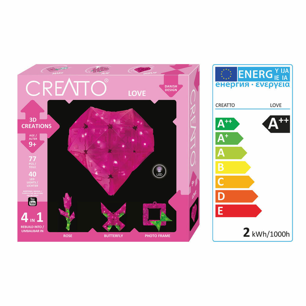 Thumbnail - Kosmos Creatto Herz Bastelset 3d-puzzle Nachtlicht Leuchtfigur