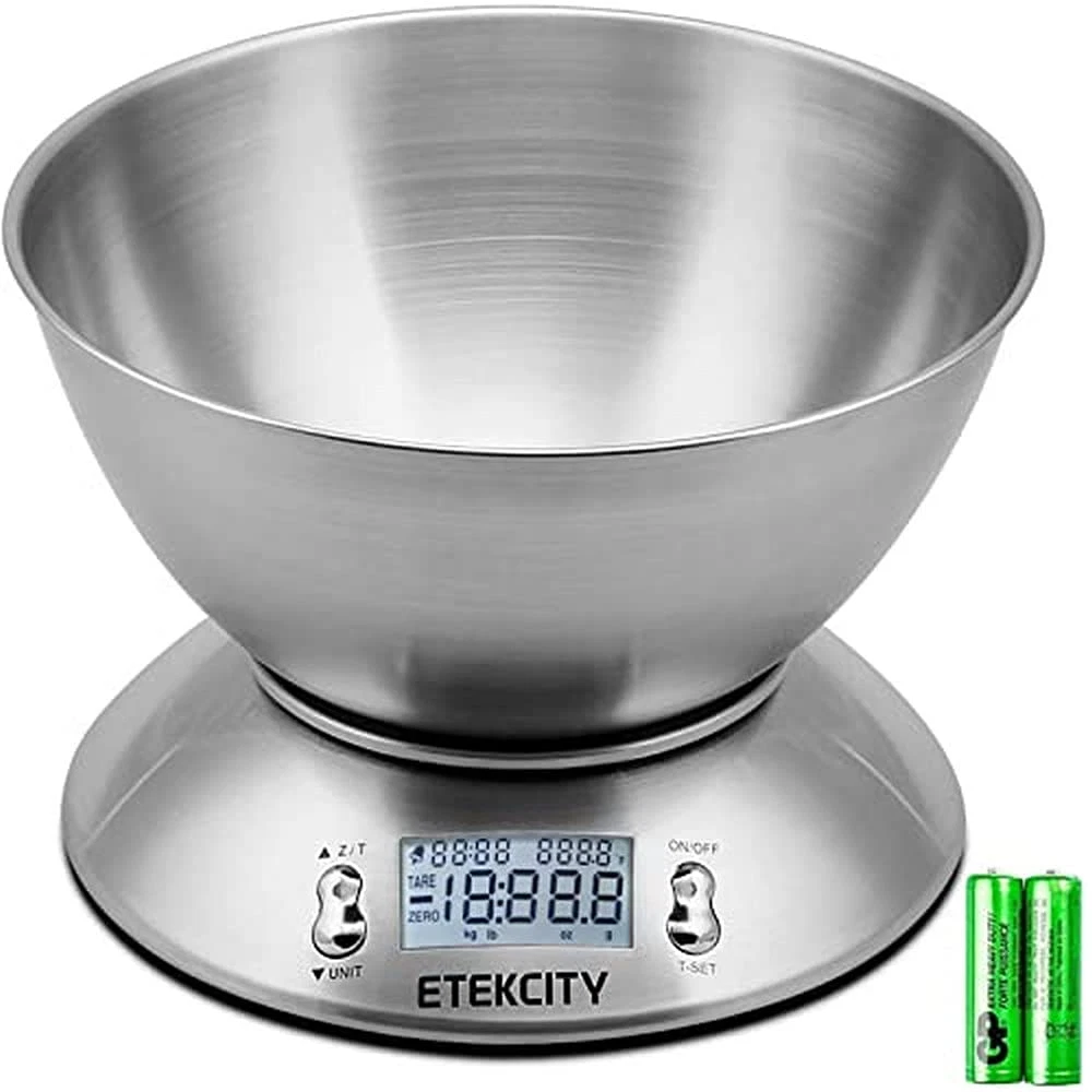 Digital Cook Food Scale Stainless Kitchen Ingredients Food Portion Weight Bowl