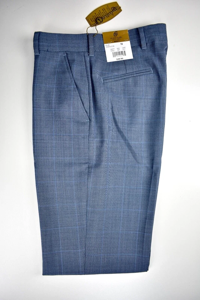 Pantalón Clase/Club Etiqueta Dorada Ajuste Moderno Azul Cuadros Lana Frente Plano Talla: 14 Foto 2 de 4