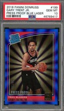 Gary Trent Jr. Rookie 2018-19 Panini Donruss Press Proof Blue Laser #199 PSA 10