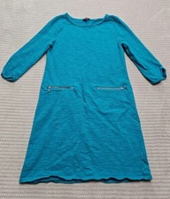 Talbots Dress Womens Small Petite Blue Shirt Dress Pockets Casual