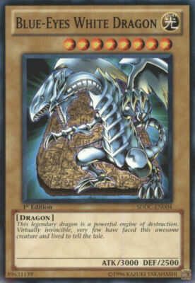 Blue-Eyes White Dragon Near Mint 1st Edition card SDDC-EN004