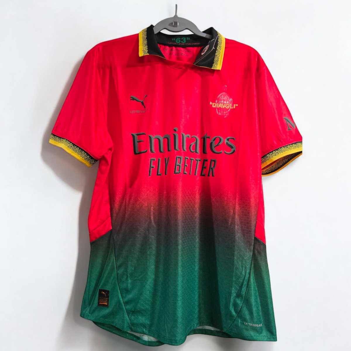 【希少】AC MILAN  ユニフォーム イタリア製 US Lサイズ AC MILAN X OFF WHITE ITALY 24/25 - SOCCER - XL (USA-LARGE) Slim
