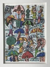 James RIZZI: Original 3D "RAIN", Hand Signed, 1989, Framed, 97.5 x75.5 cm