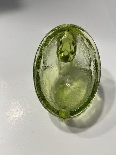 Green Glass Bunny Rabbit Lid For Basket Candy/Trinket Dish Replacement Lid Only - Picture 6 of 11