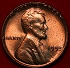 Uncirculated Red 1955 Philadelphia Mint Copper Lincoln Wheat Cent — photo 1