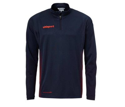 UHLSPORT HERREN ZIP-OBERTEIL Laufshirt SCORE 1/4 ZIP TOP navy red Grösse XXXL