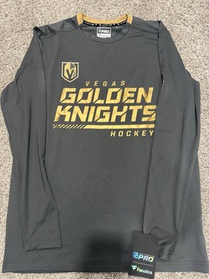 Fanatics Vegas Golden Knights NHL Hockey Long Sleeve Shirt Gray/Gold Size S