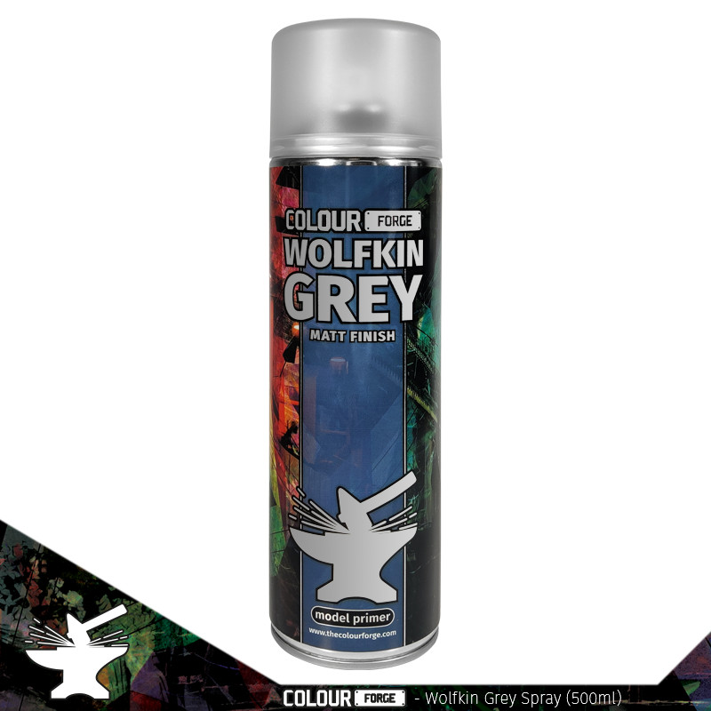 The Colour Forge Wolfkin Grey Matt Finish Model Primer 500ml Aerosol Spray Can - Image 2