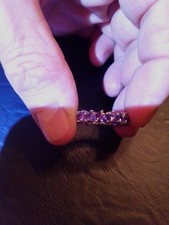 TANZANITE ETERNITY RING IN 925 SS NEW SZ 6