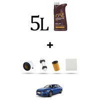 Hoffcar Servicekit 4 Filter Und 5L ÖL FüR Audi A4 (B9) 2.0 TDI 140KW Ab 2015